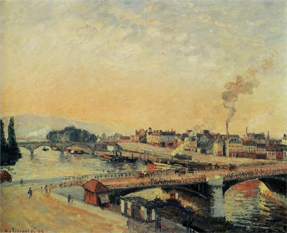 Sunrise at Rouen - Camille Pissarro Paintings